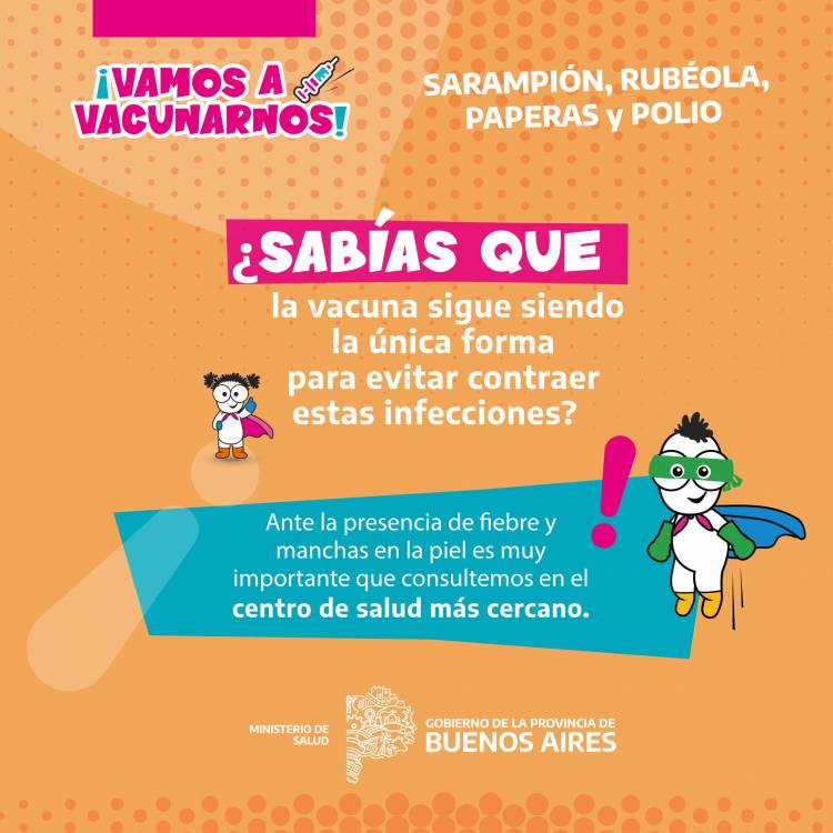 Comenzó la campaña de refuerzo anual de la Triple Viral y Polio
