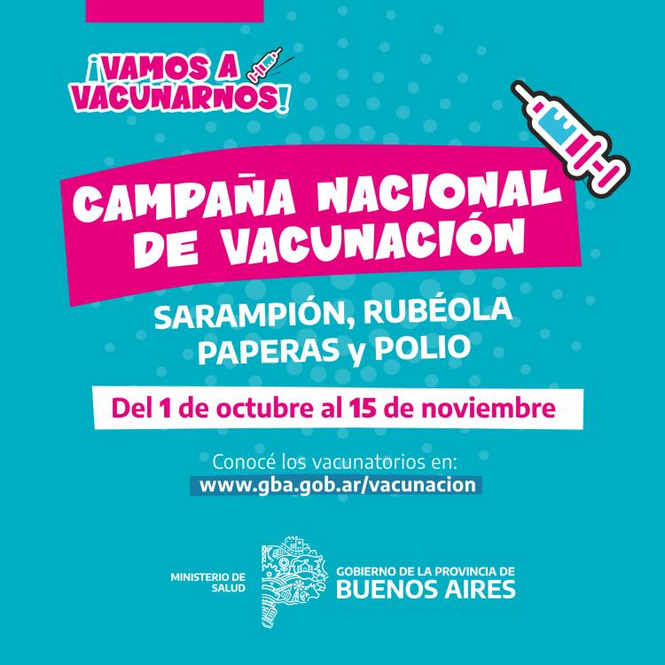 Comenzó la campaña de refuerzo anual de la Triple Viral y Polio