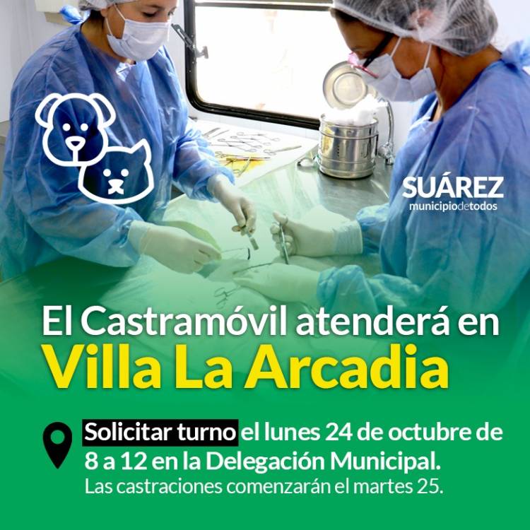 El Castramóvil atenderá en Villa La Arcadia
