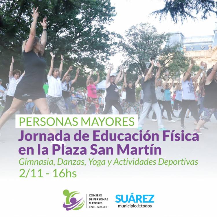 Personas Mayores:  Jornada de Educación Física en la Plaza San Martín