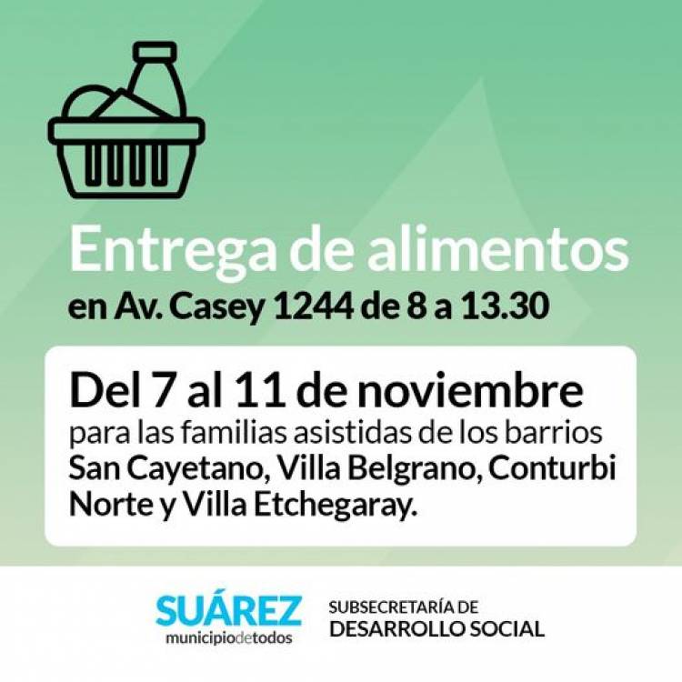 Entrega de alimentos del mes de noviembre