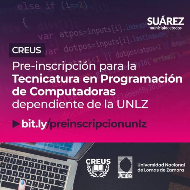 CREUS: Pre-inscripción para la Tecnicatura en Programación de Computadoras