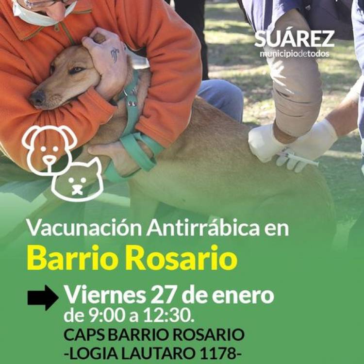 Campaña de vacunación antirrábica en Barrio Rosario