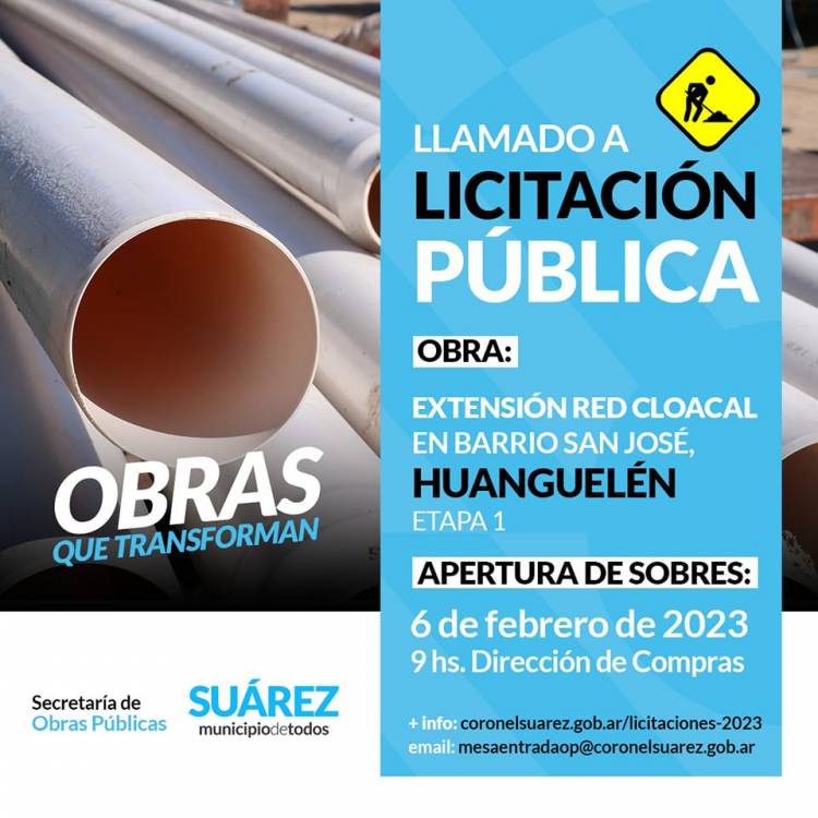 Huanguelén. Extensión de Red Cloacal en Barrio San José – Etapa 1