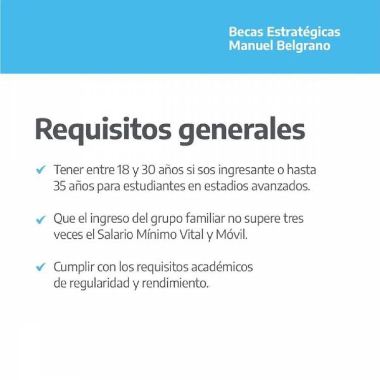 Convocatoria 2023 para las Becas Estratégicas Manuel Belgrano