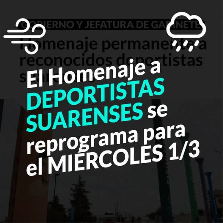 Se REPROGRAMA la inauguración del Paseo del Deportista