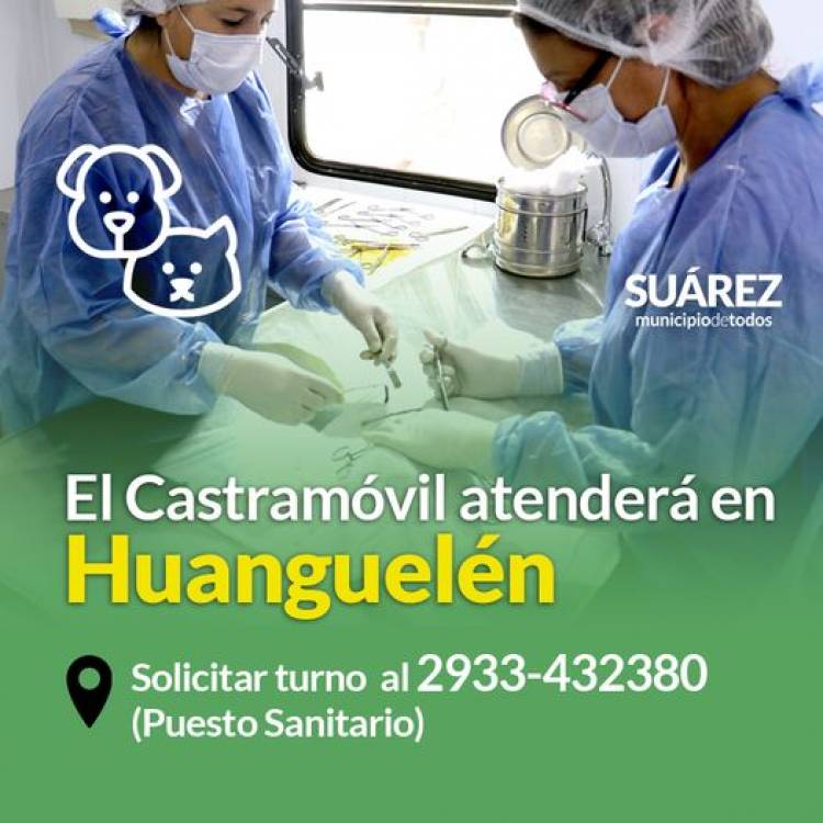 El Castramóvil atenderá en Huanguelén