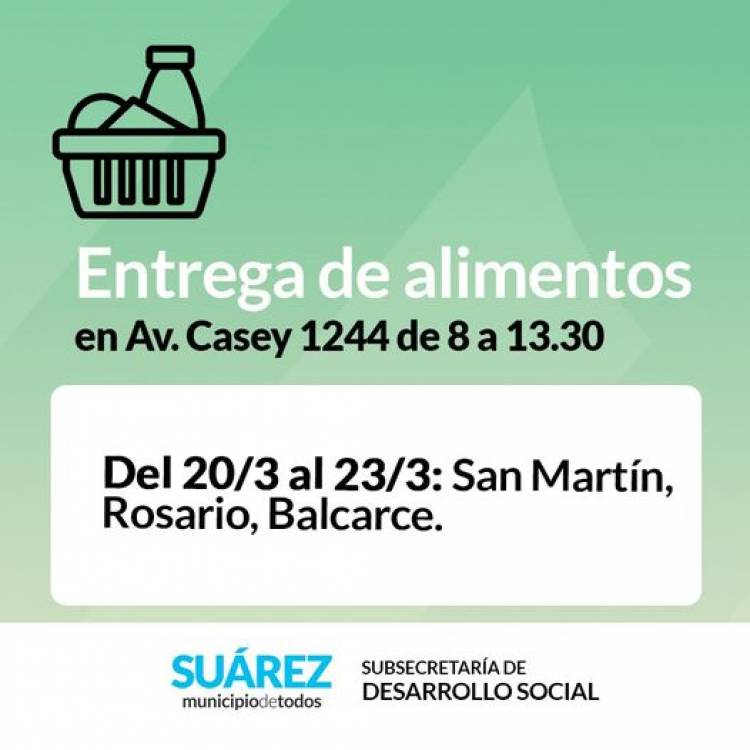 Entrega de alimentos del mes de marzo