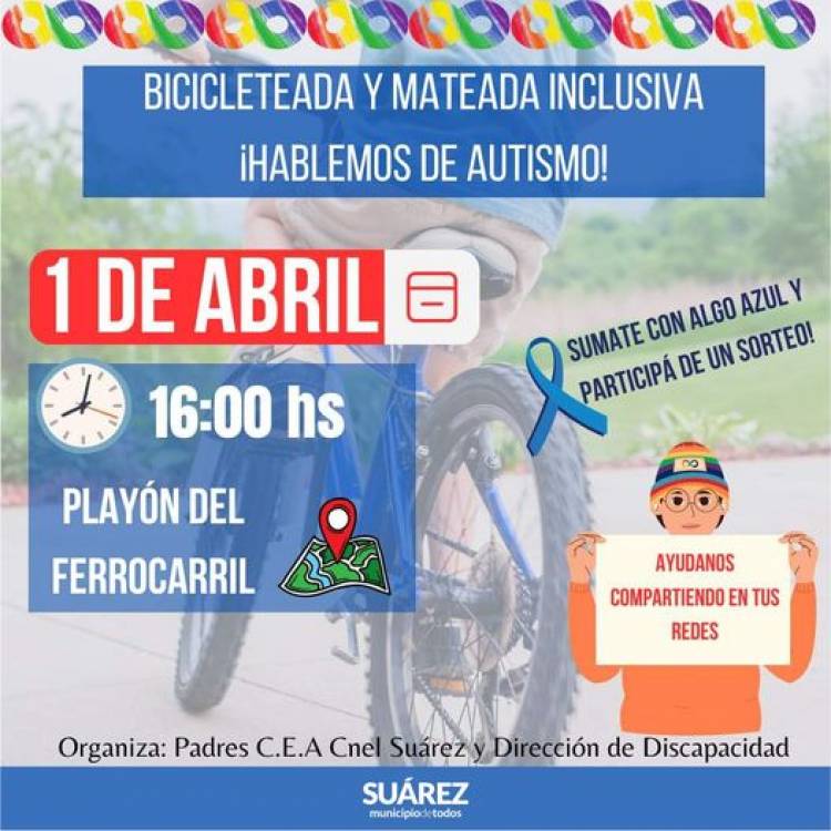 Bicicleteada y mateada inclusiva por el Día Mundial de Concientización sobre el Autismo