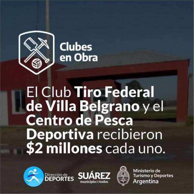 Clubes recibieron 2 millones cada uno del programa “Clubes en Obra”