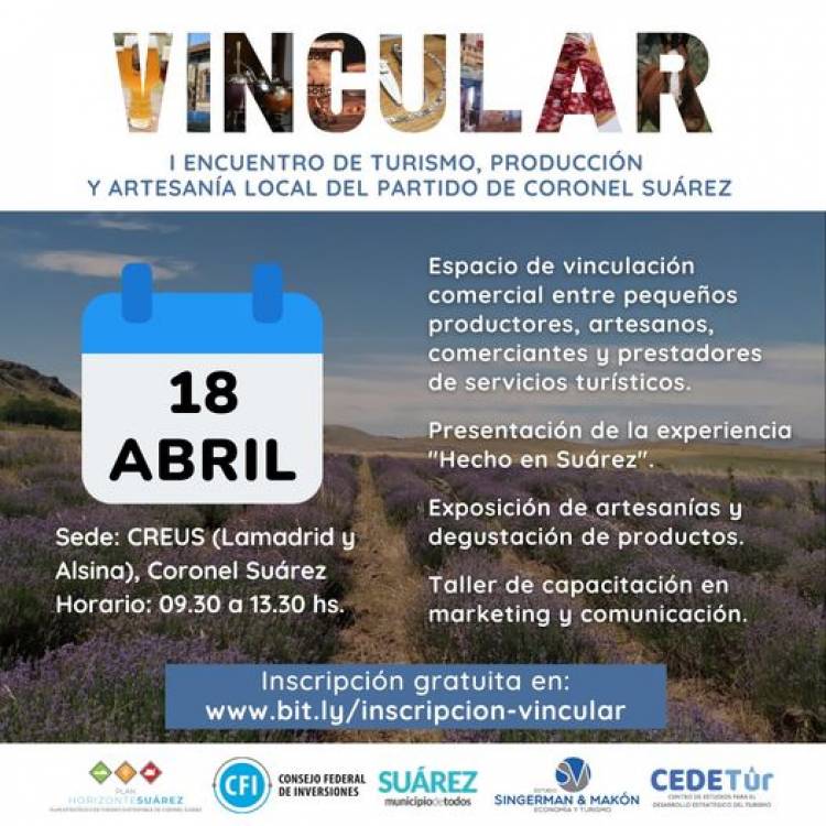 Te invitamos a participar de VINCULAR - I Encuentro de Turismo, Producción y Artesanía Local