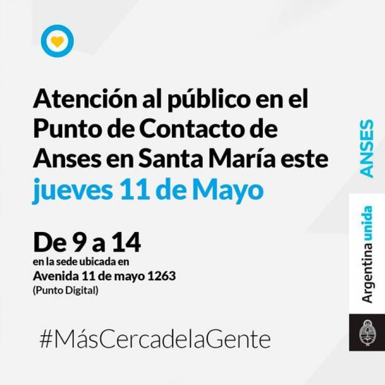 Atención al público en el Punto de Contacto de Anses en Santa María
