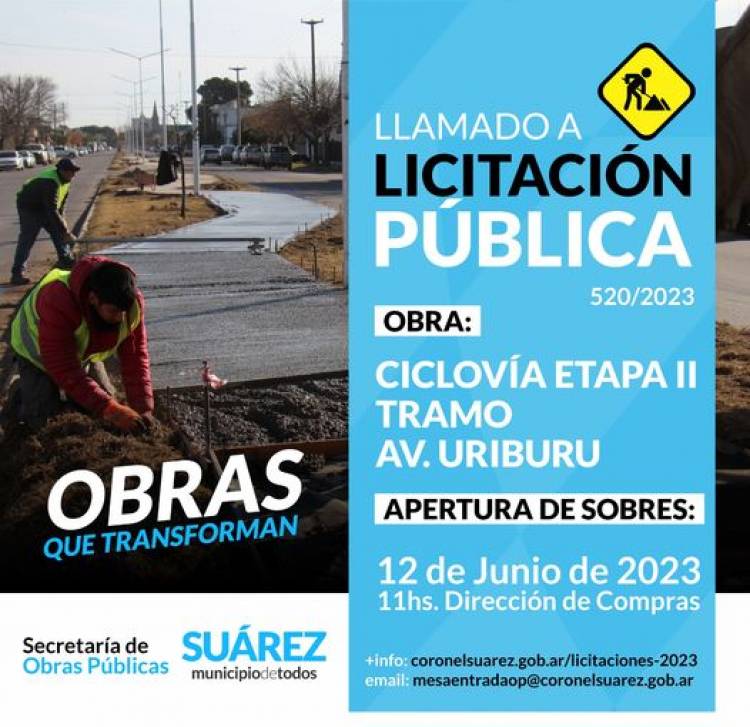 Licitación Pública: “Ciclo Vía Etapa II -Tramo Av. Uriburu”