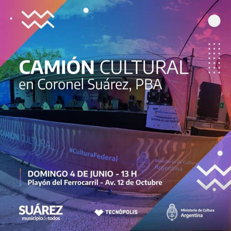 El Camión Cultural sigue recorriendo la Provincia de Buenos Aires y arriba a Suárez