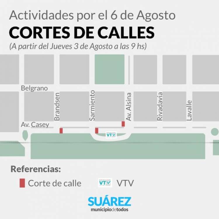 ATENCIÓN: corte de calles por Suárez Peatonal