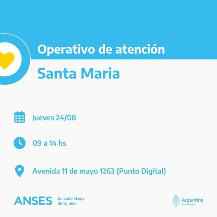 Atención al público en el Punto de Contacto de Anses en Santa María