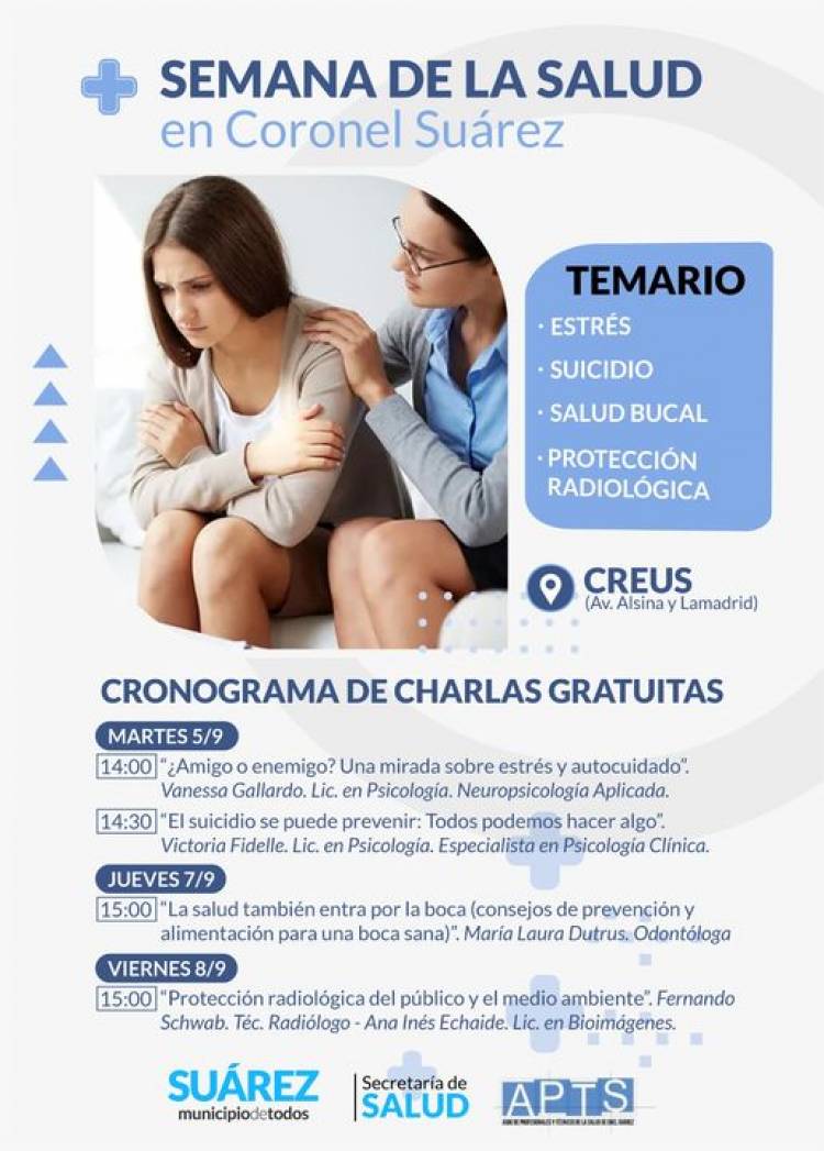 Interesantes conferencias en el marco de la semana de la Salud en Coronel Suárez