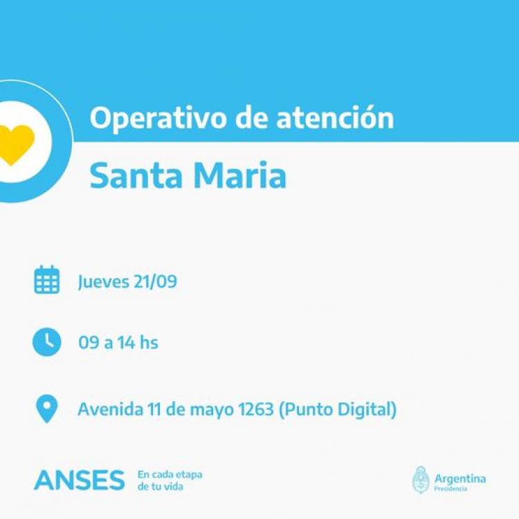 ANSES: atención al público en el Punto de Contacto de Anses en Santa María
