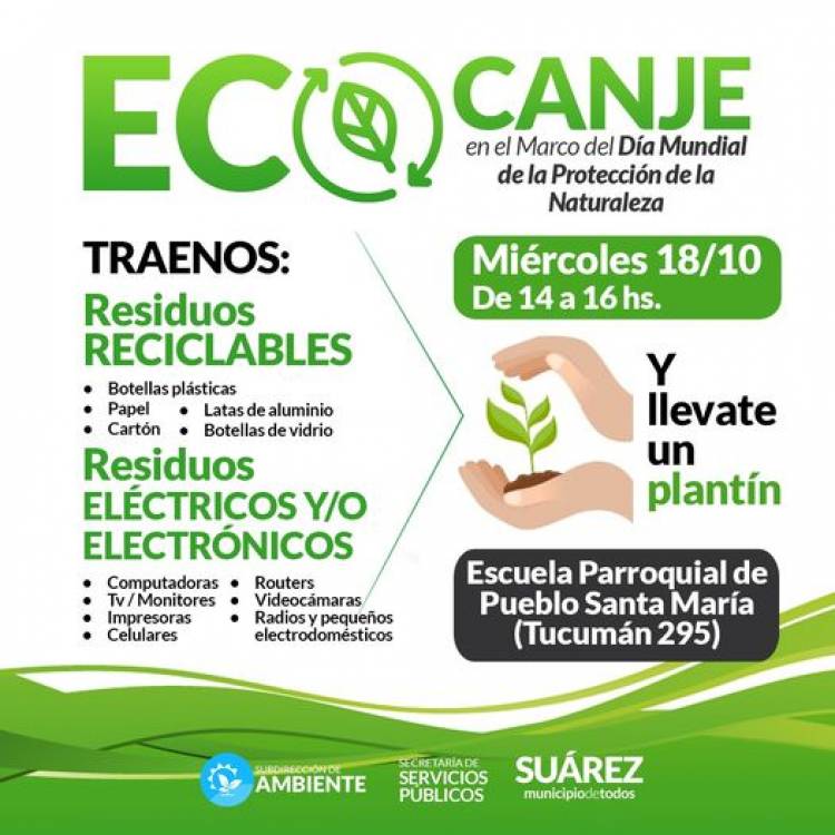 Eco Canje en el marco  del Día Mundial de la Protección de la Naturaleza