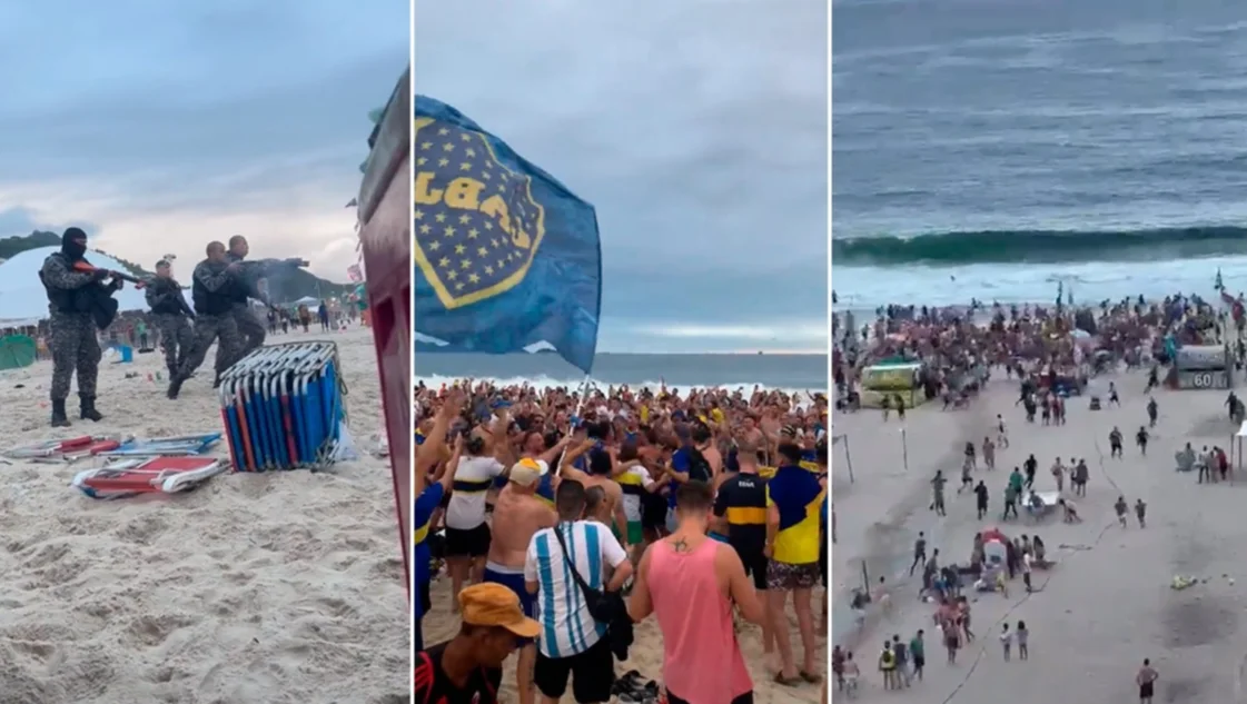 La policía brasileña reprimió a los hinchas de Boca en Copacabana