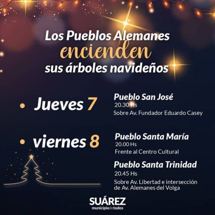 Los Pueblos Alemanes encienden sus árboles navideños