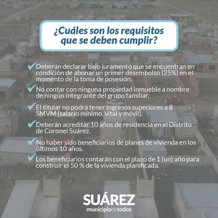 El Municipio sorteará 80 terrenos en Santa Trinidad