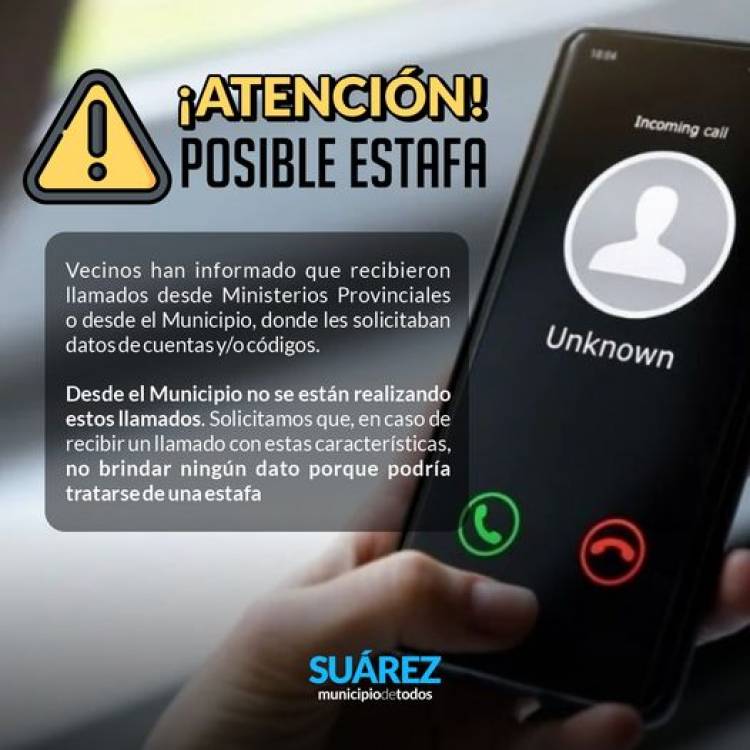 Atención posible estafa