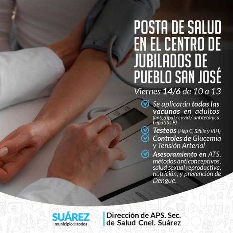 Posta de Salud en el Centro de Jubilados de Pueblo San José