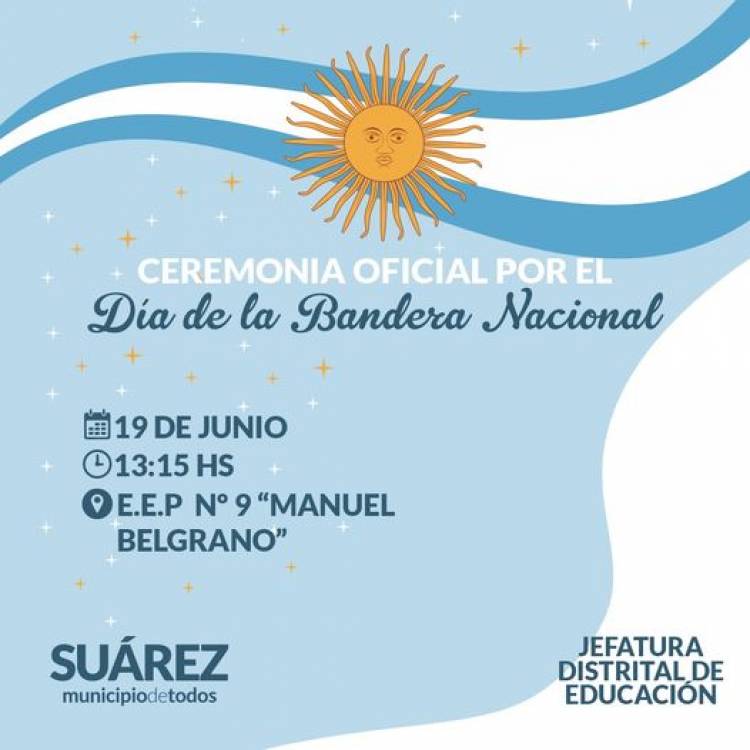 Ceremonia por el Dia de la Bandera Nacional el 19/06