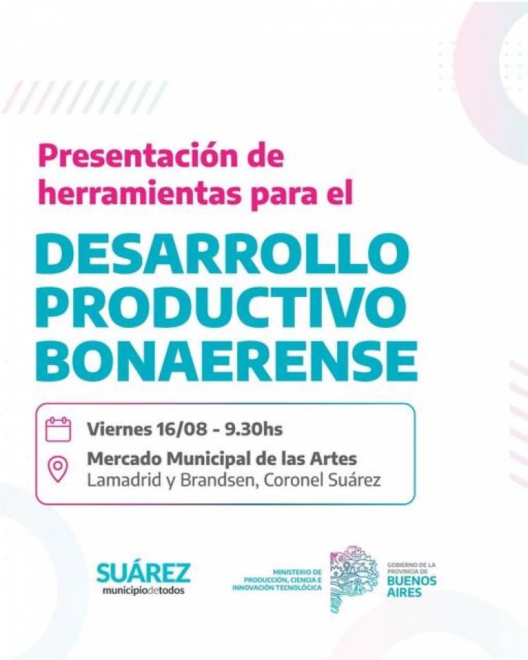 Invitacion a la presentación de Herramientas para el Desarrollo Productivo bonaerense