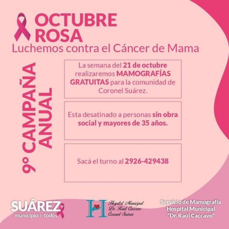 Octubre Rosa: 9° Campaña Anual para Concientizar sobre el Cáncer de Mama