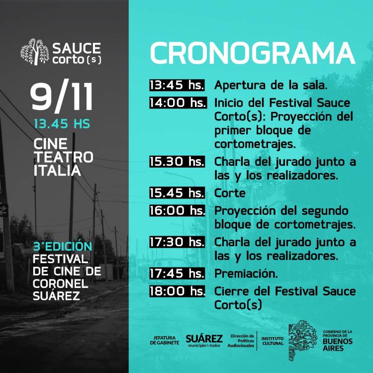 SAUCE CORTO(S): conocé a los artistas seleccionados para la 3° edición del Festival de Cine de Coronel Suárez