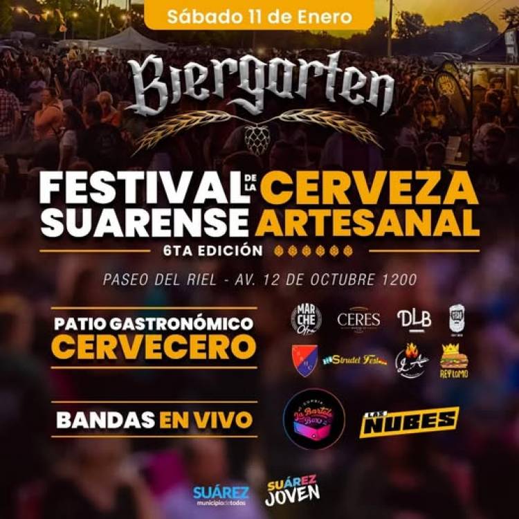 Disfrutá el verano suarense en la 6ta Fiesta de la Cerveza Artesanal