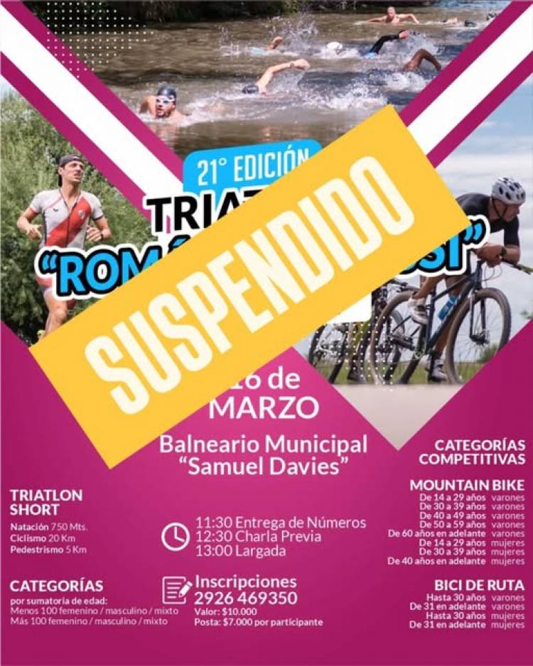 SUSPENSIÓN TRIATLÓN ROMÁN COLLOSI 2025