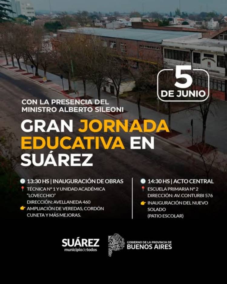 Gran jornada educativa en Suárez con la presencia del ministro Alberto Sileoni