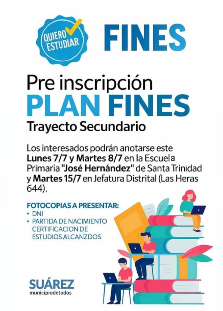 ¡ABRIERON LAS INSCRIPCIONES A FINES!