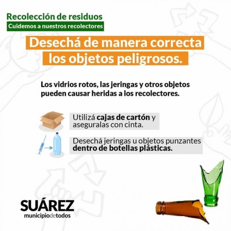 Cuidemos a “nuestros recolectores”: evitá tirar residuos peligrosos a la basura