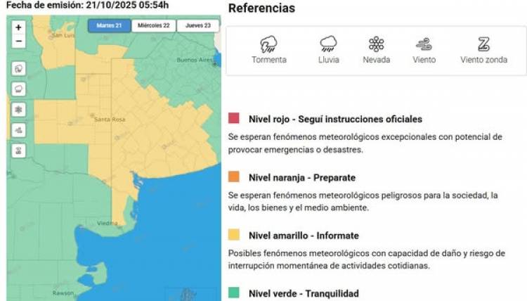 ALERTA AMARILLA por tormenta