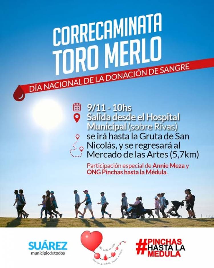 Correcaminata “Toro Merlo” en el Día Nacional del Donante de Sangre
