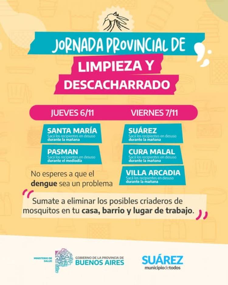 Coronel Suárez se suma a la Jornada Provincial de Descacharrado