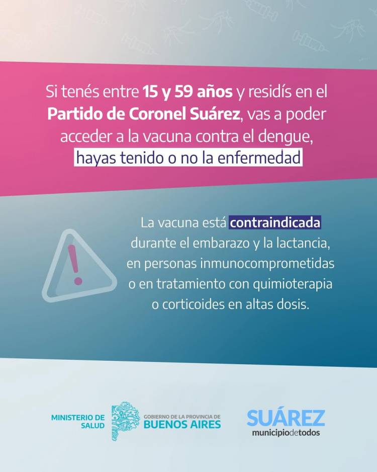 La vacunación contra el dengue está abierta a toda la población