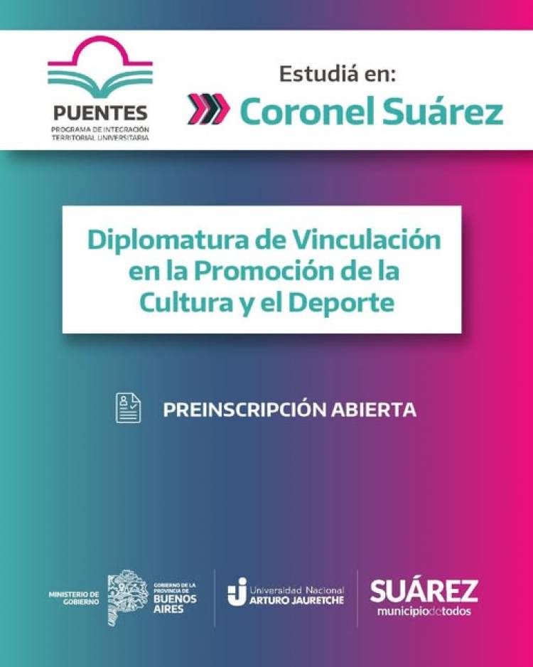Estudia en Coronel Suárez (UNAJ): Diplomatura de Vinculacion en la Promoción de la Cultura y el Deporte