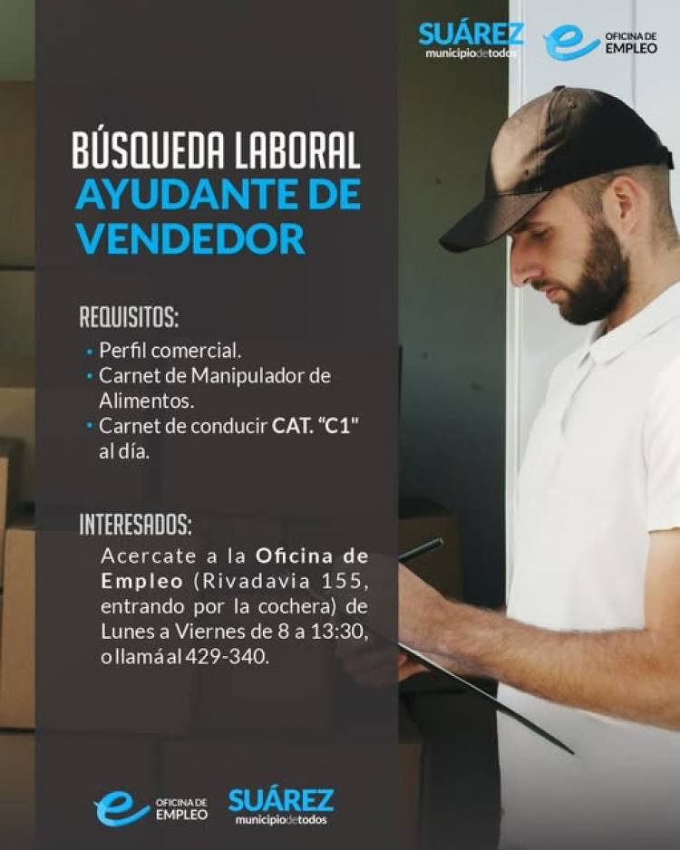 Búsqueda Laboral – Ayudante de Vendedor
