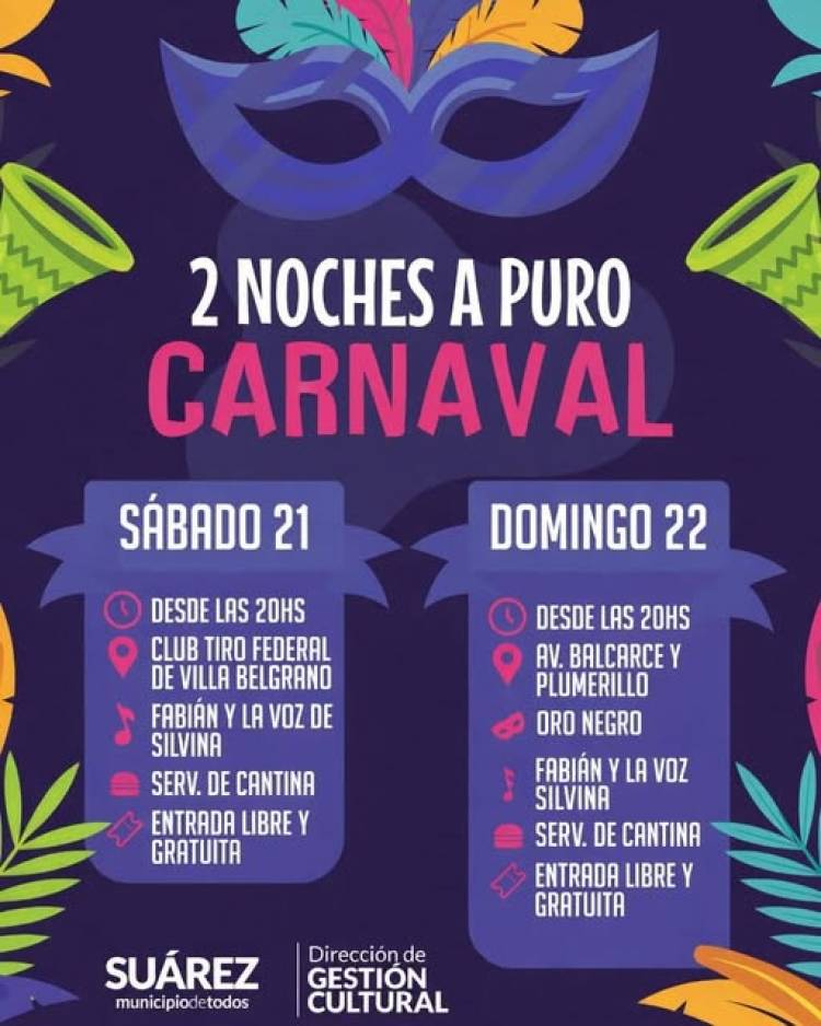 Preparate para vivir 2 noches a puro Carnaval en Villa Belgrano y Alto Balcarce