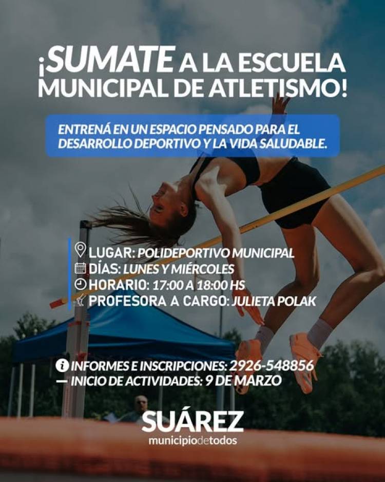 Sumate a la Escuela Municipal de Atletismo