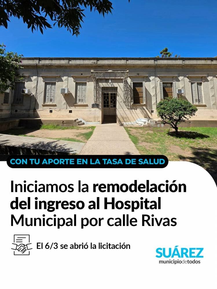 Se abrió la licitación para la remodelación del ingreso por Rivas del Hospital Municipal “Doctor Raúl Caccavo”