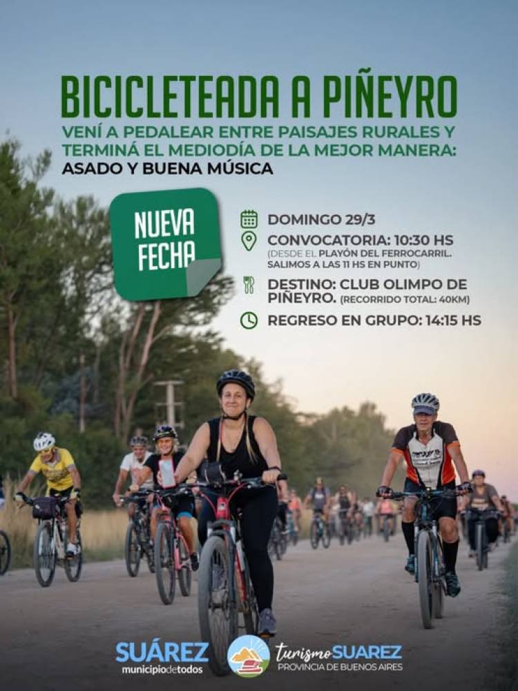 El Domingo 29 pedaleamos a Piñeyro