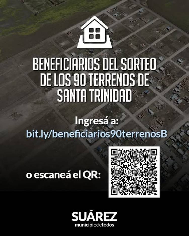 Sorteo de terrenos en Santa Trinidad: listado de beneficiarios