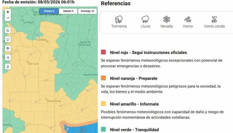 ALERTA AMARILLA POR VIENTOS