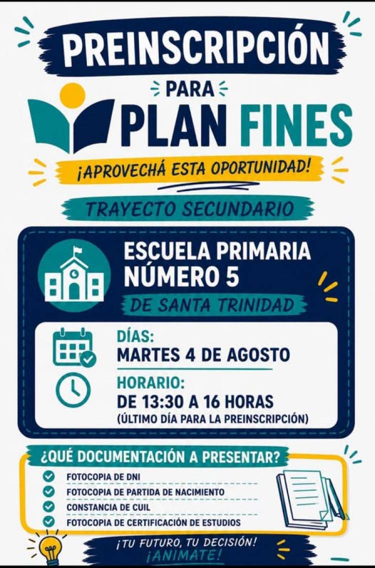 ¡Preinscripción abierta para Plan FinEs!